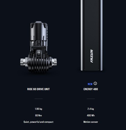 System Fazua RIDE 60 Drive Unit i bateria ENERGY 480.